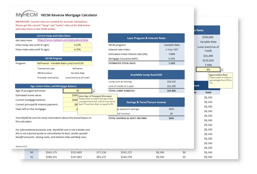 Download Excel Reverse Mortgage Calculator