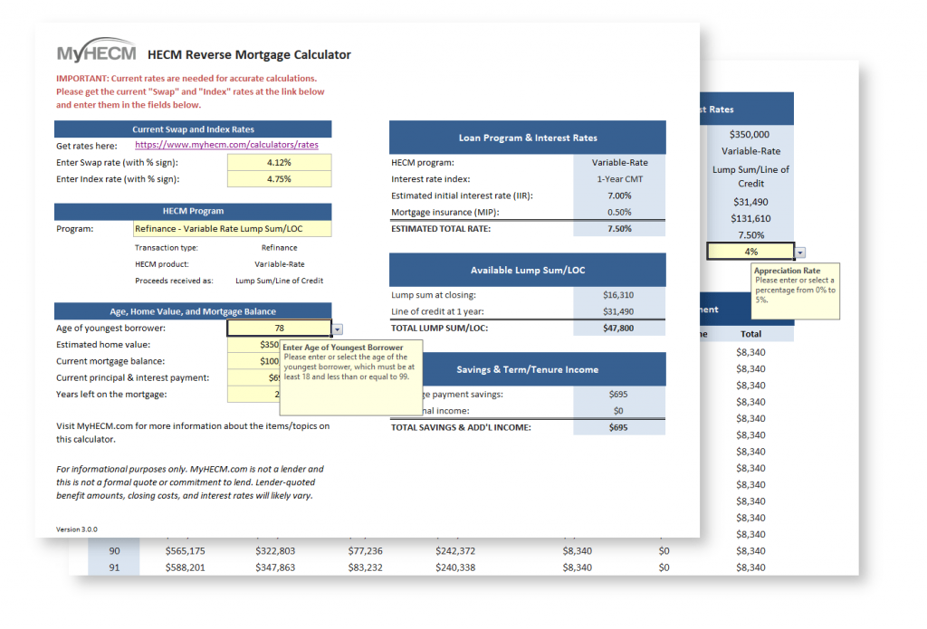 Download Excel Reverse Mortgage Calculator